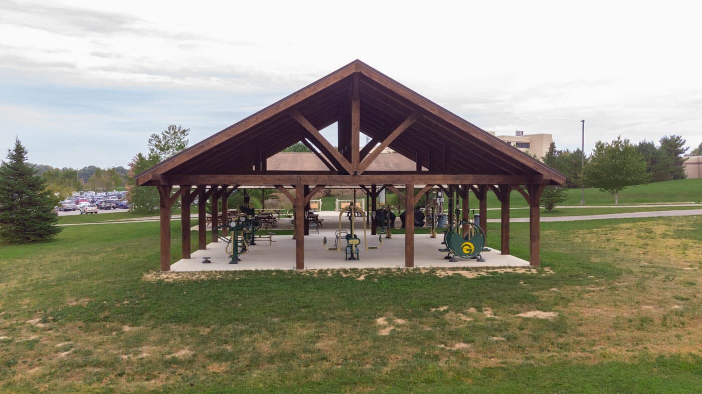 40x40 a frame pavilion with timber frame in pa