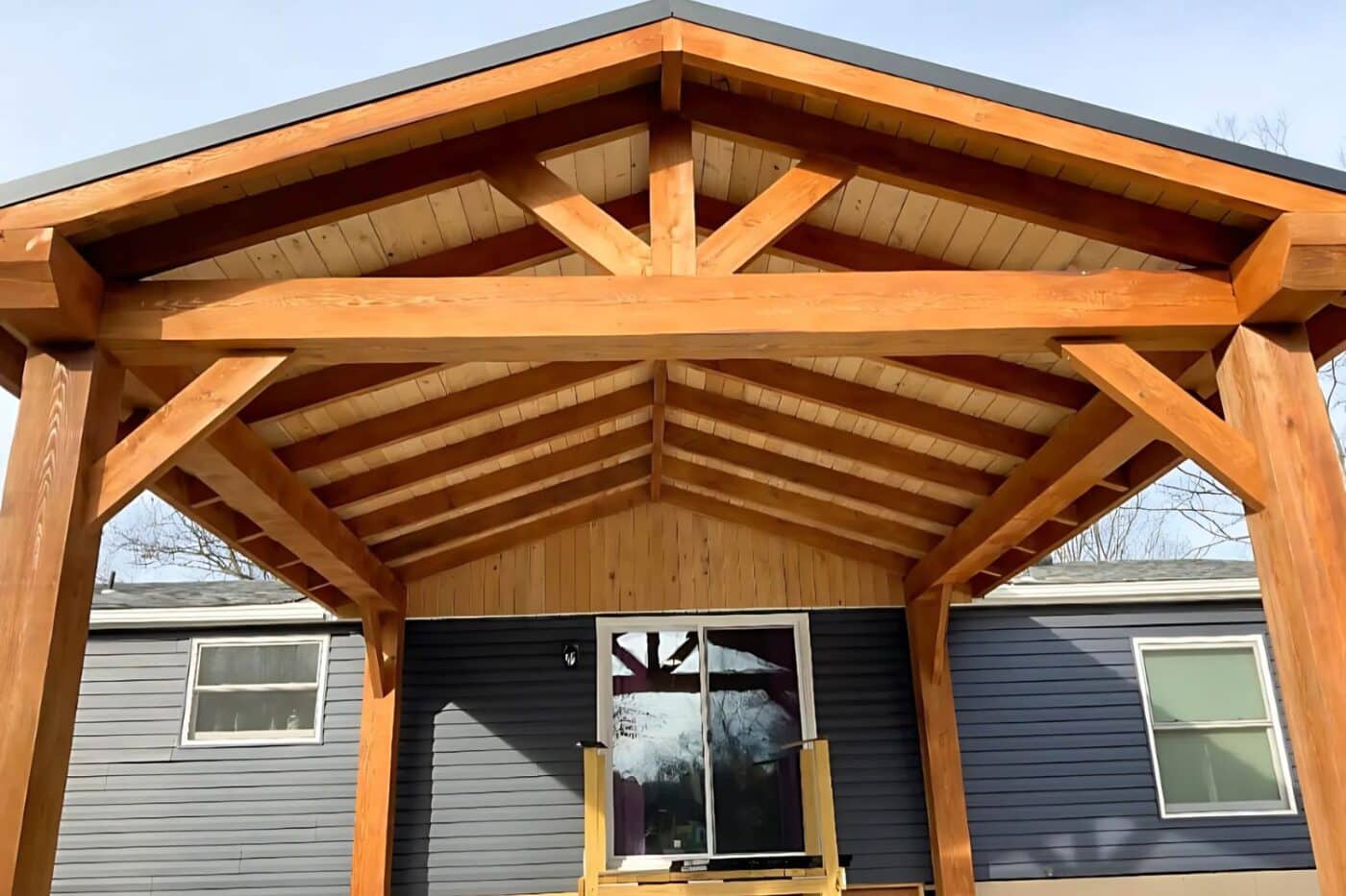 Custom timber frame pavilion structure in Hermitage PA