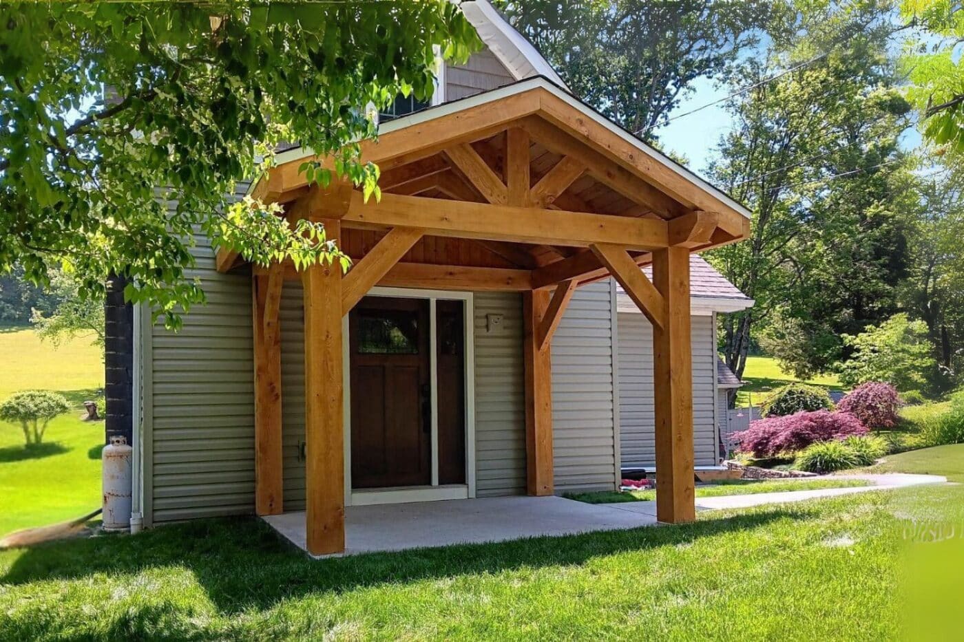 Timber Frame Porch in Elyria Ohio