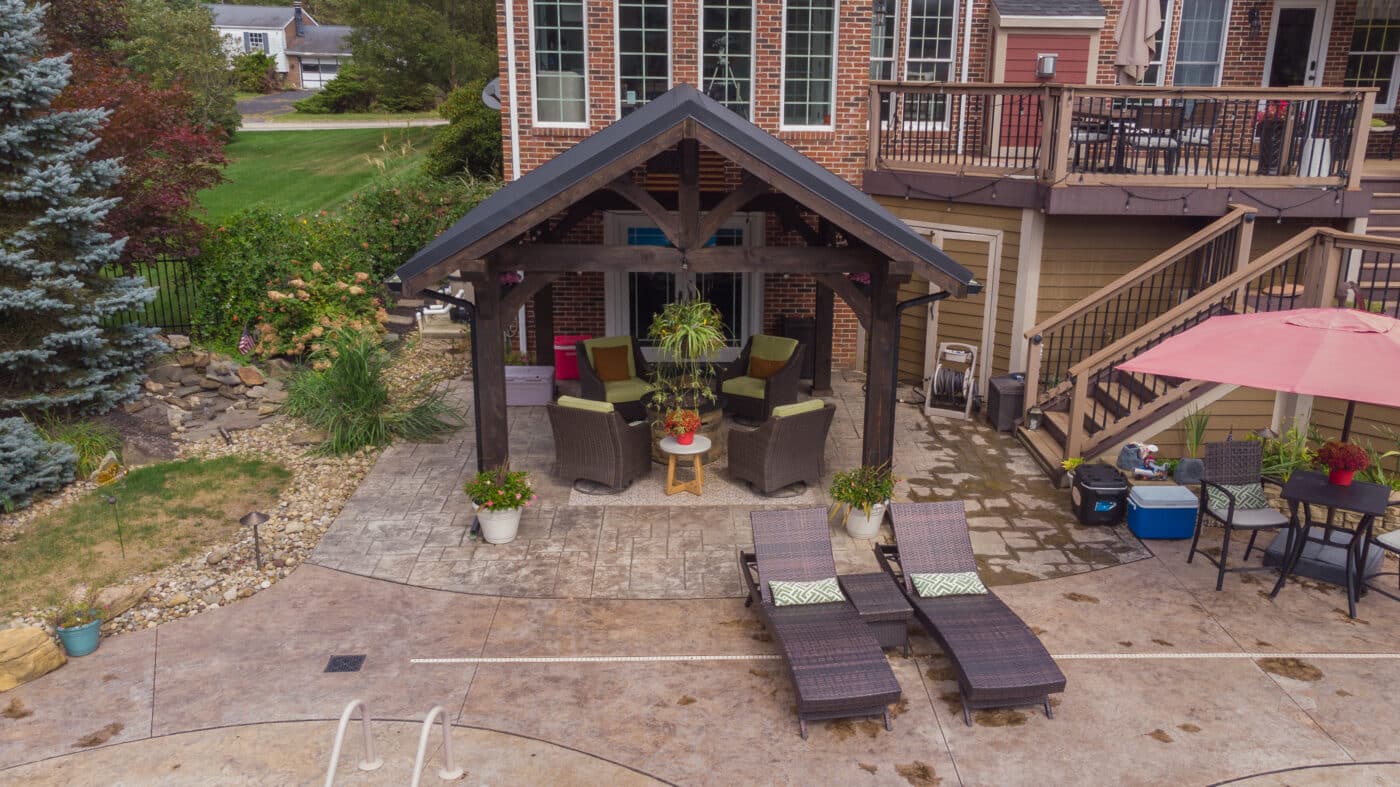 front of 12x14 a frame pavilion with chairs