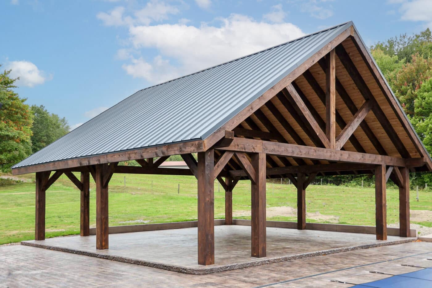 Big park pavilion in a park used for outdoor activities