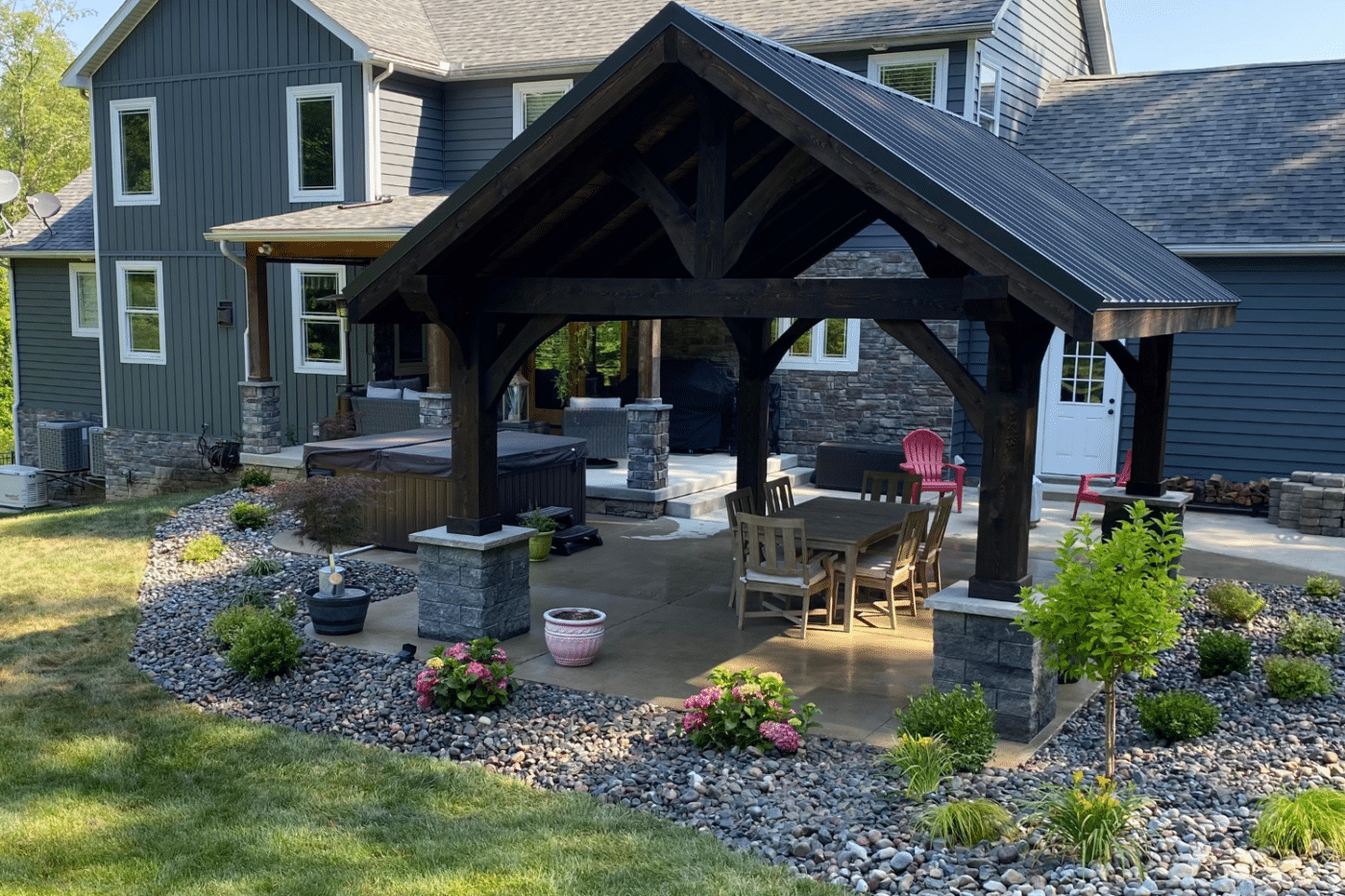 Pavilion next to hot tub