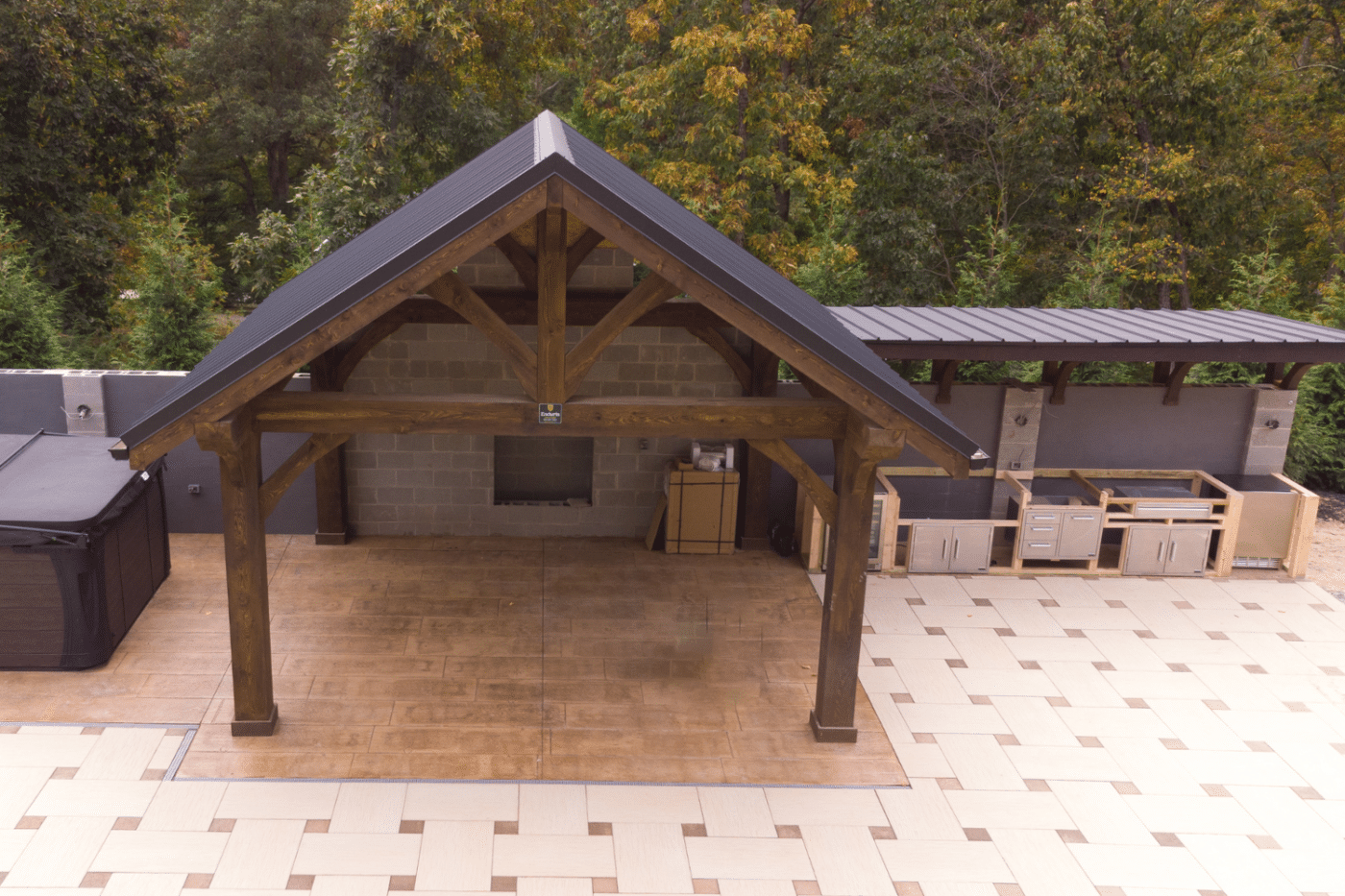 Pavilion with kitchen area