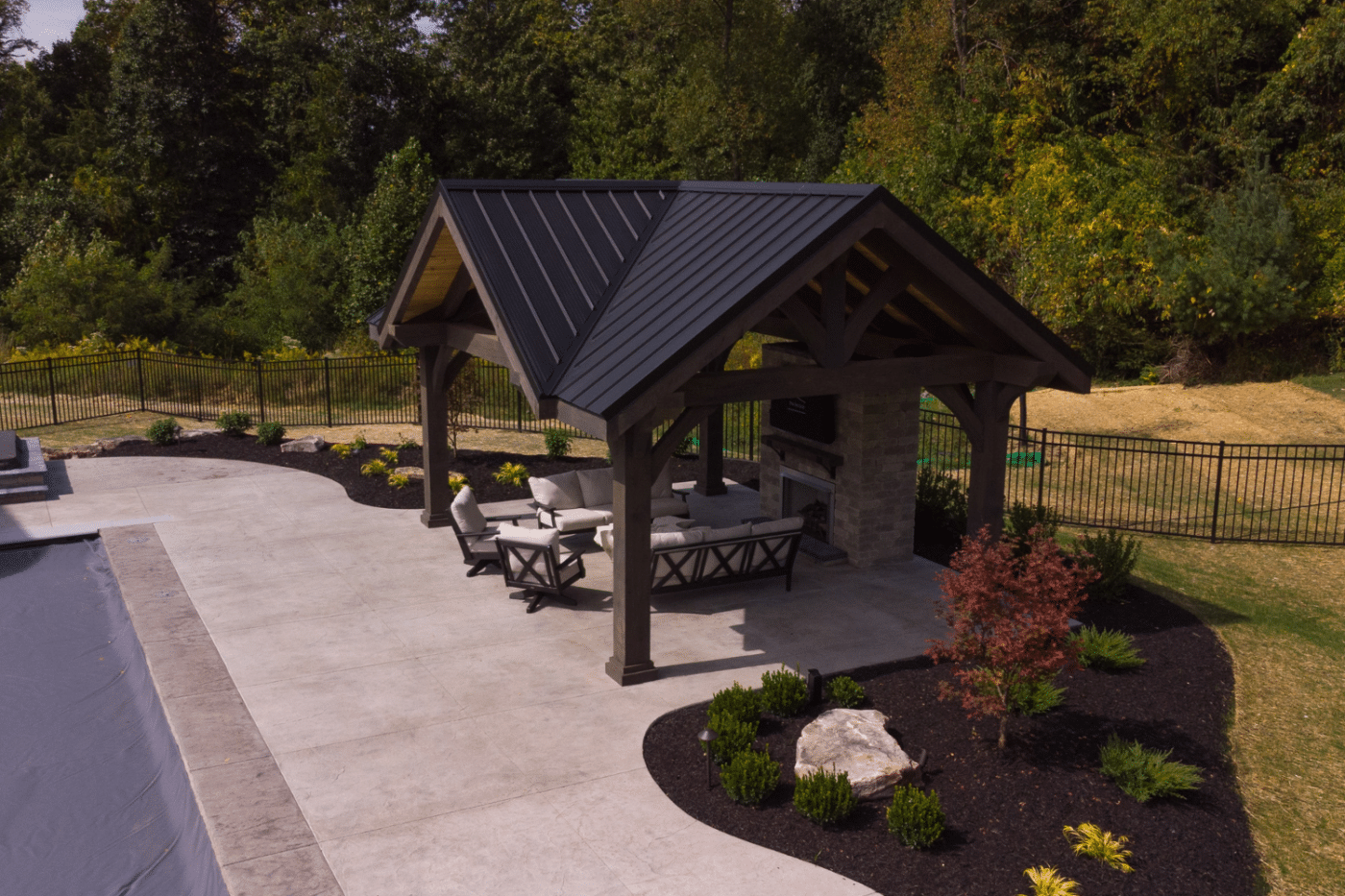 Pavilion with landscape surrounding