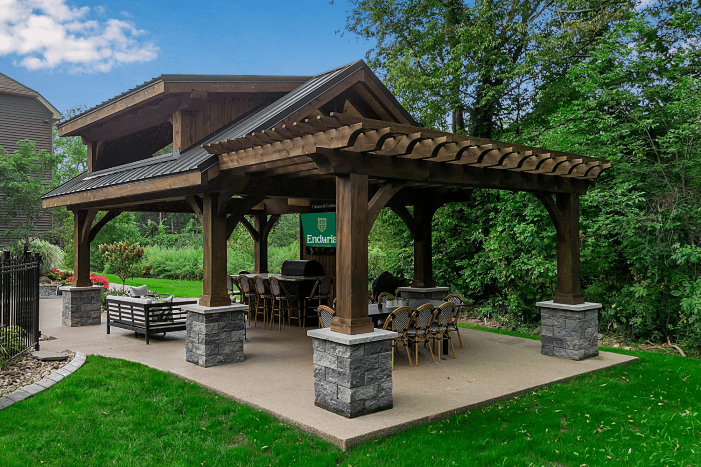 pergola and pavilion custom structure near pool for sale in canfield oh