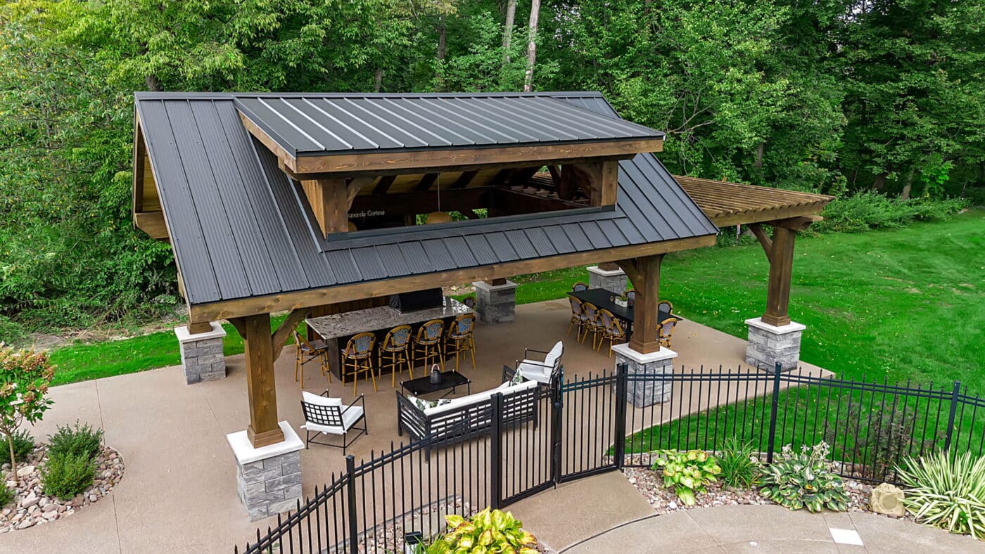 the lakeside luxe pergola and pavilion in ohio