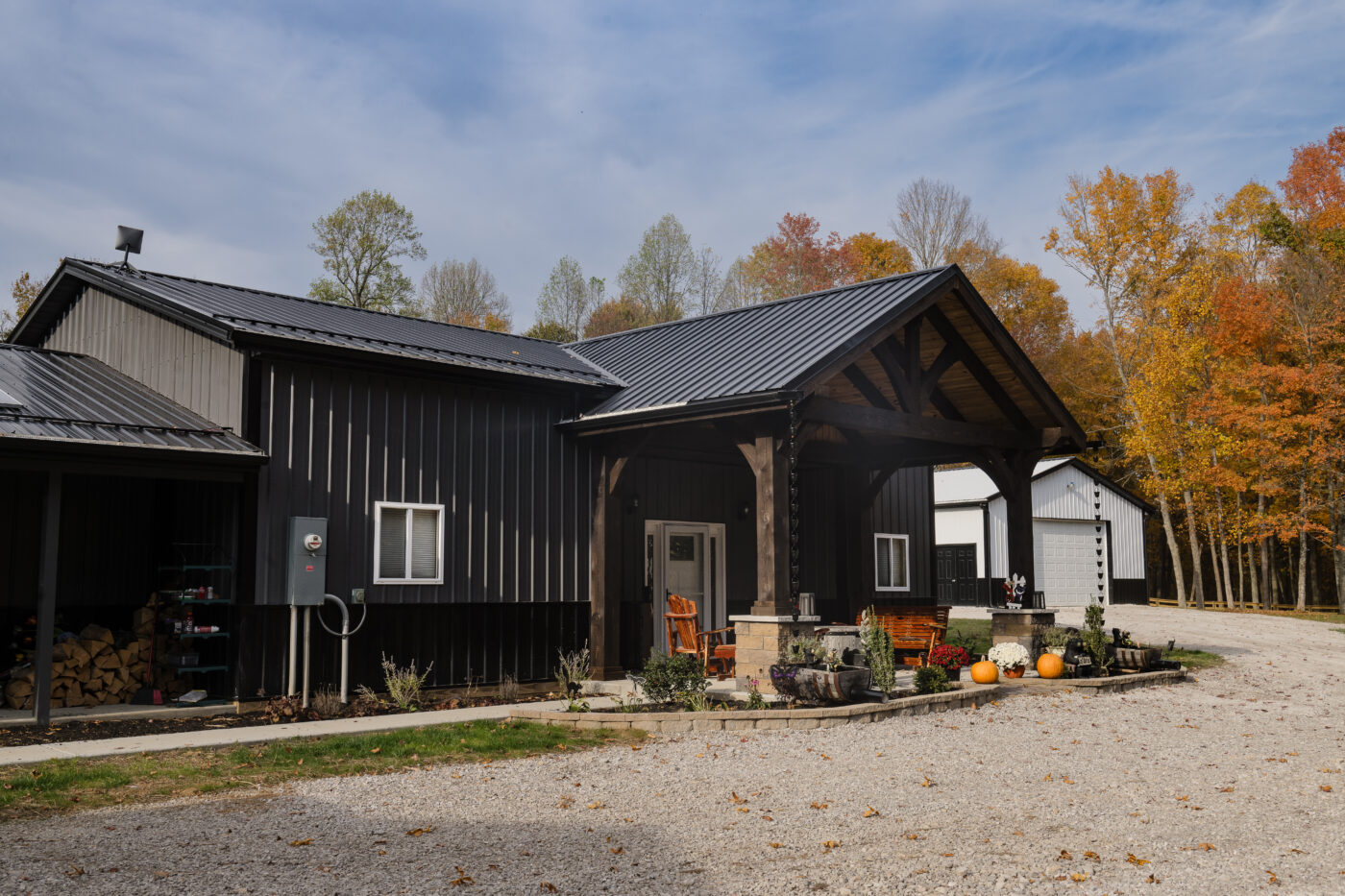 timber frame porch attached to house in reedsville ohio