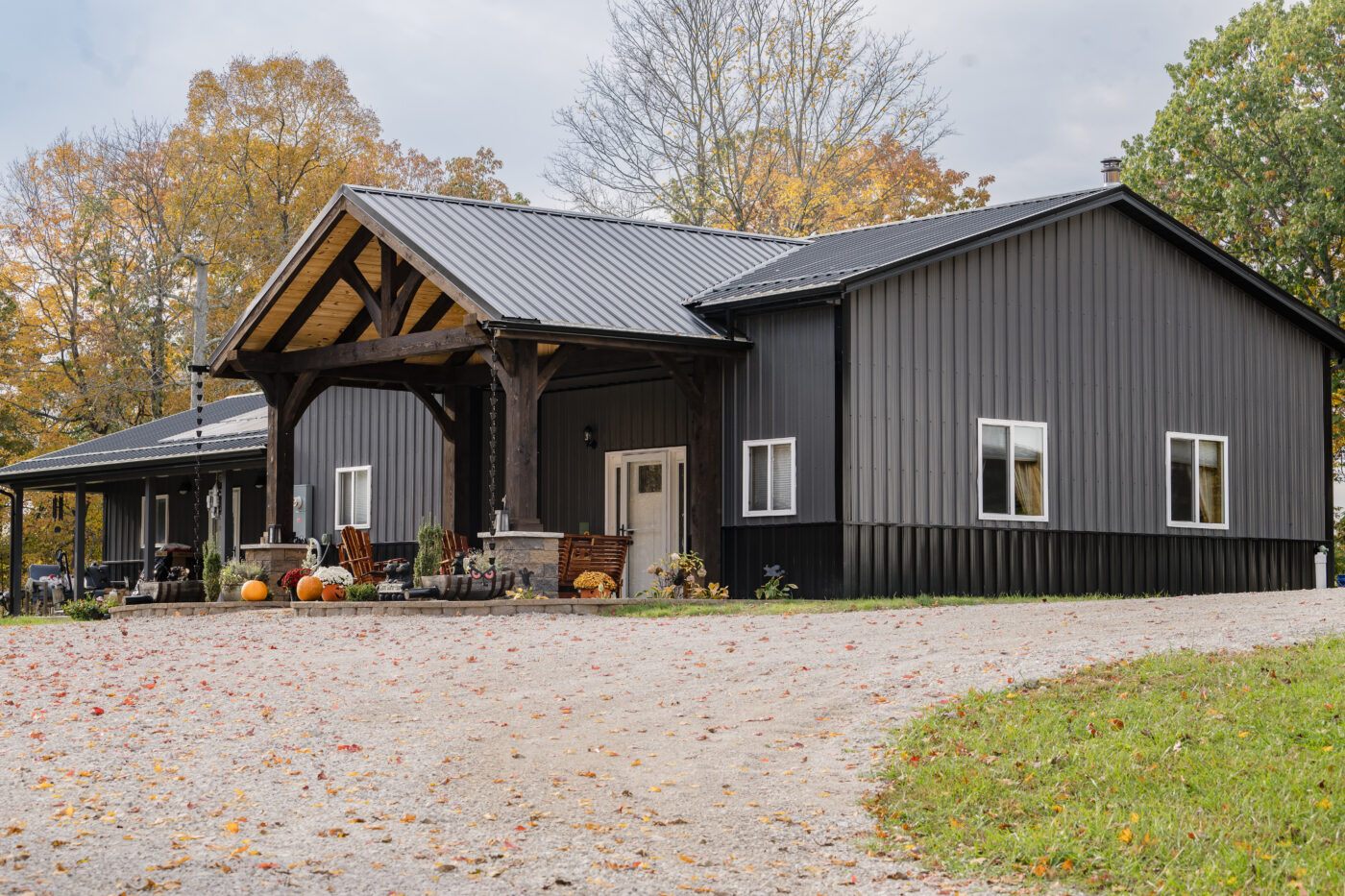 timber frame porch attached to house in reedsville ohio