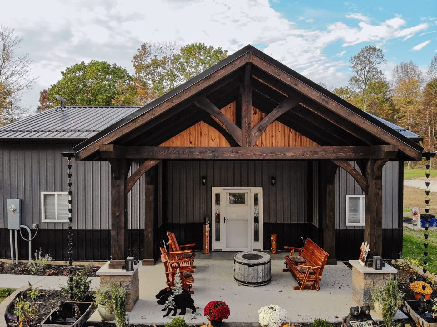 timber frame porch in reedsville ohio